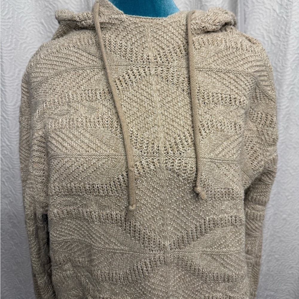 Abercrombie and Fitch Cozy Heavy Duty Tan Knit  Hoodie with front pocket